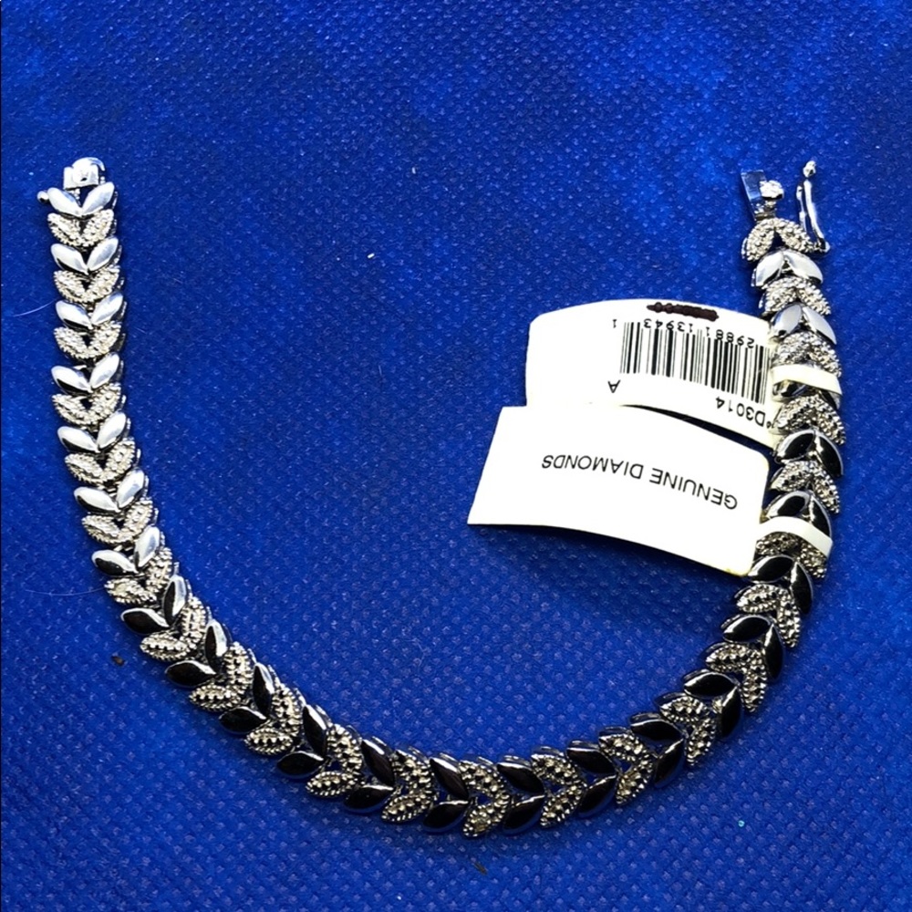 Sterling silver with diamond bracelet